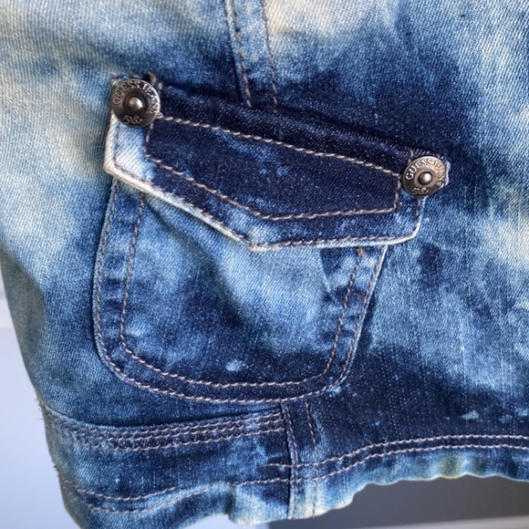Fantastic retro acid wash or tie dye look guess short sleeve jean jacket size L - Picture 8 of 16